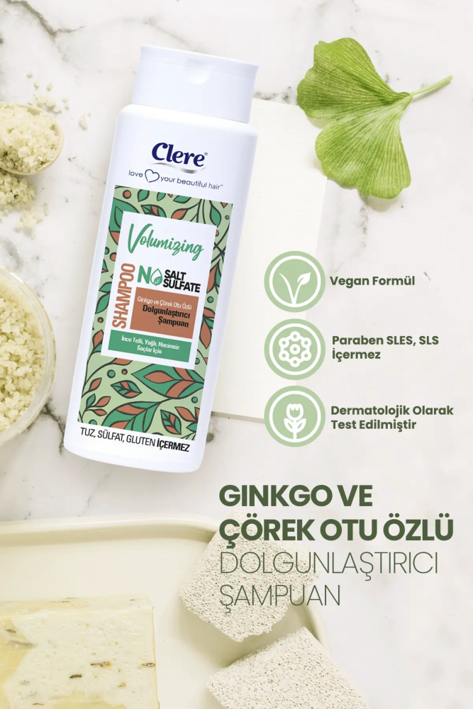 Clere Volumizing Ginkgo ve Çörek Otu Özlü Dolgunlaştırıcı Şampuan - 6